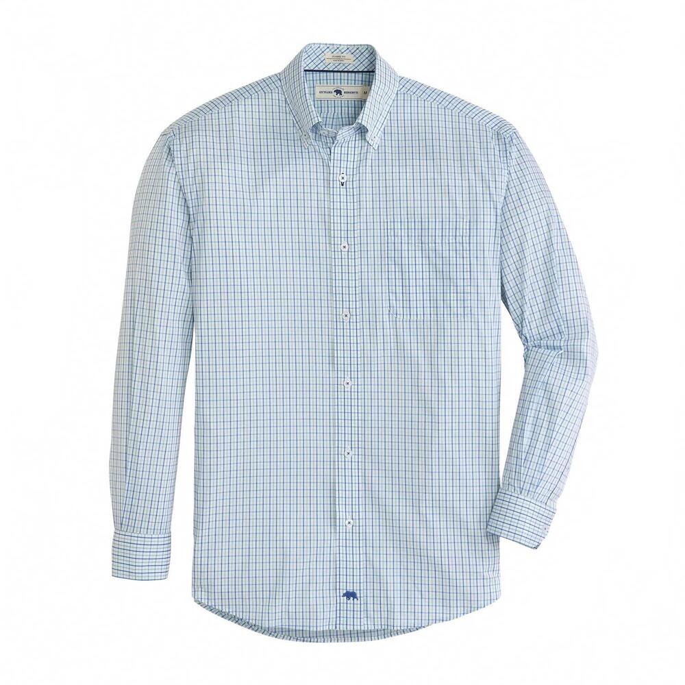 NEW ONWARD RESERVE men's quincy classic fit quad shirt in ensign blue
